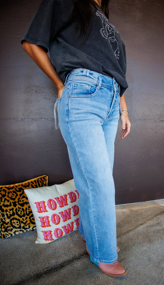 High Rise Cropped Wide Leg