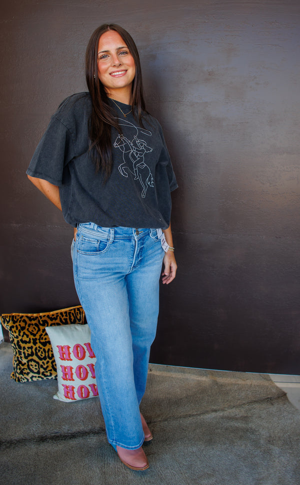 High Rise Cropped Wide Leg