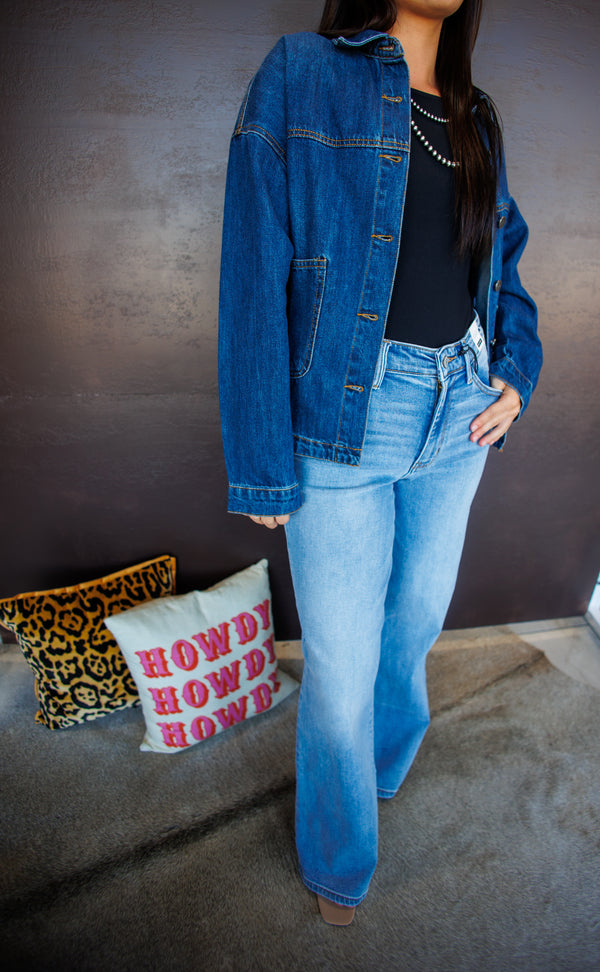 TC-High Rise Ankle Palazzo Jean