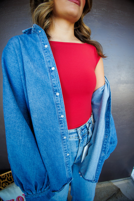 Relaxed Denim Long Sleeve