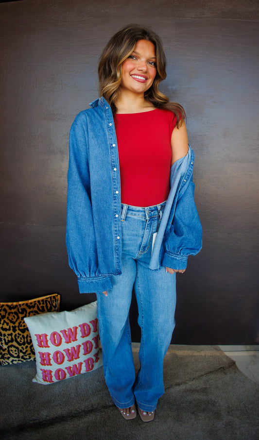 Relaxed Denim Long Sleeve
