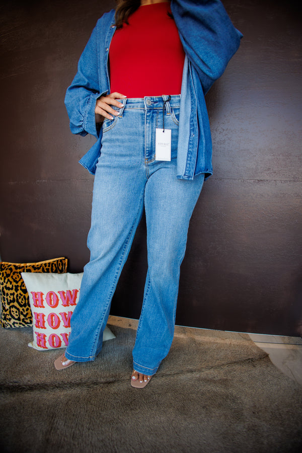 High Rise Straight Leg Jeans