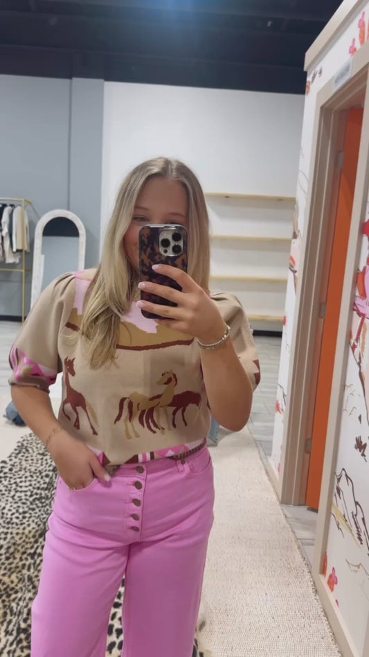 The Wild West Sweater -Pink